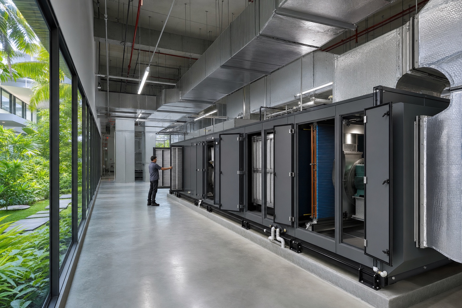 Illustrative Deep Dehumidification & Energy Recovery Ventilation application: Large commercial buildings