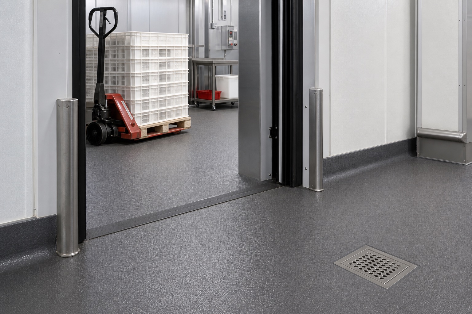 Illustrative Polyurethane-Cement Heavy-Duty Hygienic Flooring System application: Pharmaceutical weighing and washdown